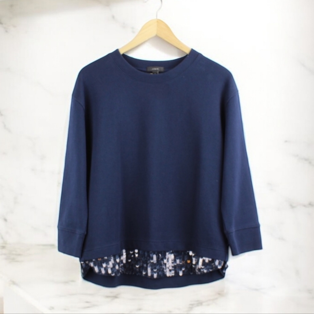 J. Crew Sequin Trim Sweater